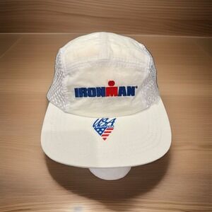 Vintage Ironman Triathlon 5 Panel Mesh Sides Hat Cap Doufold